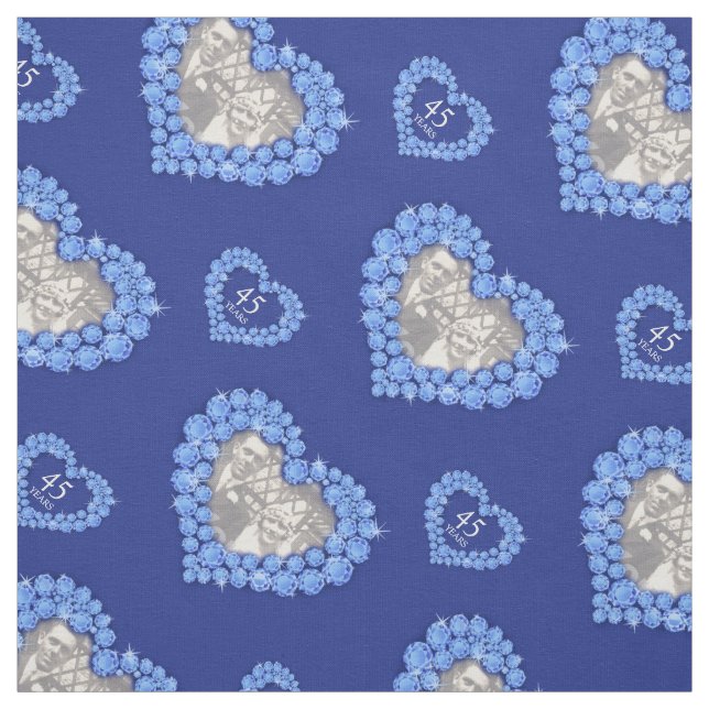 Sapphire wedding anniversary custom photo pattern fabric (Swatch)