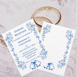 Sapphire Wedding Reception Invitation Bells