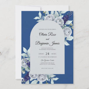 Sapphire White Petal Wedding Invitation