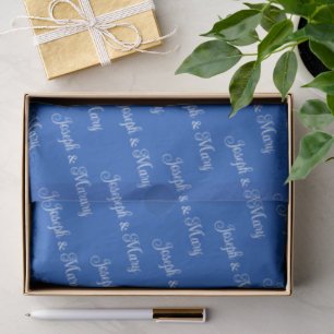 Sapphire & White Script Winter Nautical Wedding Tissue Paper