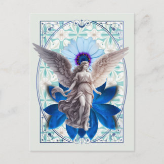 Sapphire Wings - Blue Lotus Angel Postcard