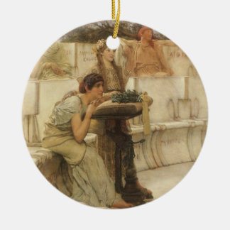 Sappho and Alcaeus by Sir Lawrence Alma Tadema Ceramic Tree Decoration