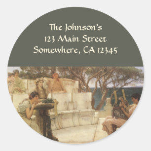 Sappho and Alcaeus by Sir Lawrence Alma Tadema Classic Round Sticker