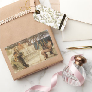 Sappho and Alcaeus by Sir Lawrence Alma Tadema Rectangular Sticker