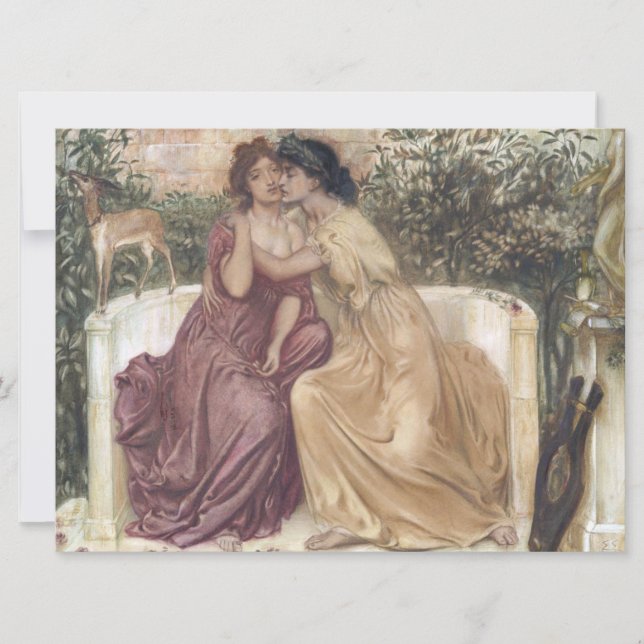 Sappho and Erinna in a Greek Garden (Lesbian Love) Card (Front)