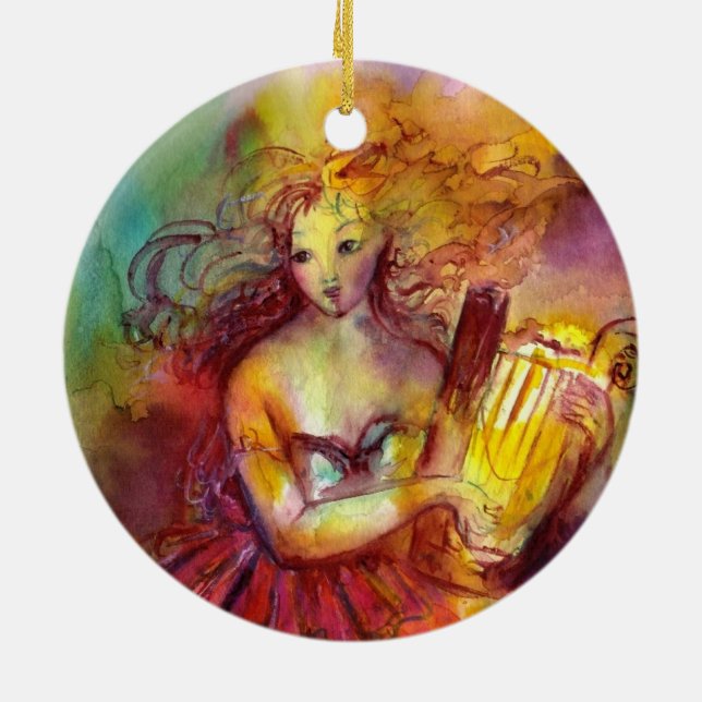 SAPPHO ,DANCE, MUSIC AND POETRY CERAMIC TREE DECORATION (Back)