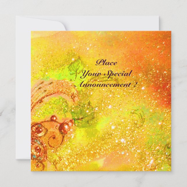 SAPPHO ,DANCE ,MUSIC AND POETRY, Gold Sparkles Announcement (Front)