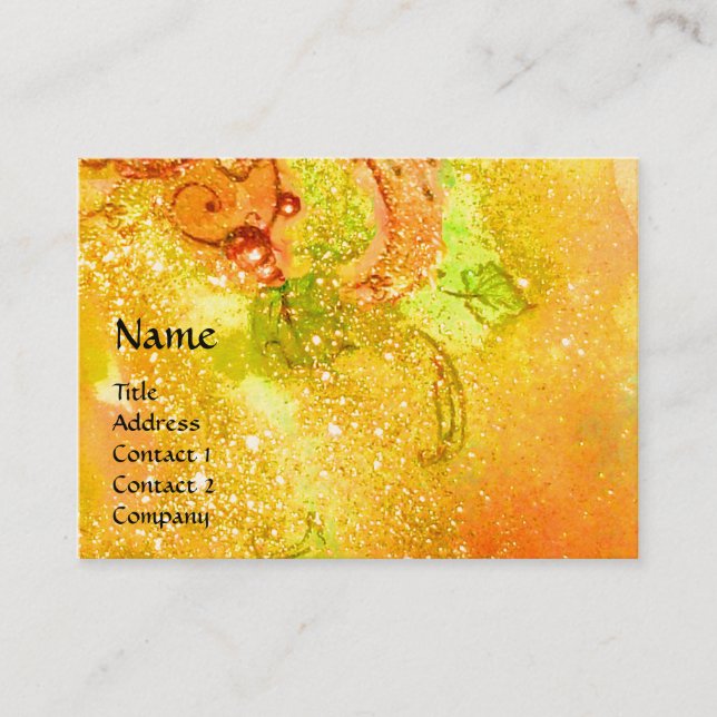 SAPPHO ,DANCE ,MUSIC AND POETRY, Gold Sparkles Business Card (Front)