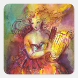 SAPPHO ,DANCE, MUSIC AND POETRY SQUARE STICKER