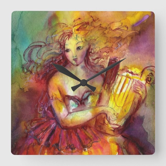 SAPPHO ,DANCE, MUSIC AND POETRY SQUARE WALL CLOCK (Front)