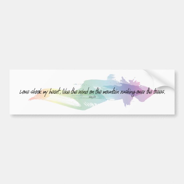 Sappho Love Shook My Heart Quote Bumper Sticker (Front)