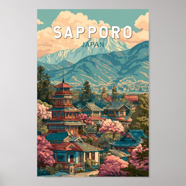 Sapporo Japan Travel Art Vintage Poster (Front)