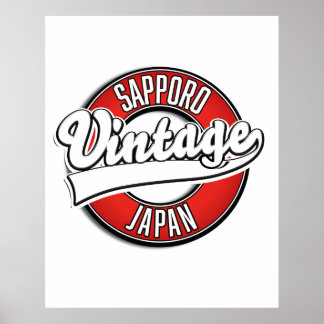 Sapporo japan vintage style logo poster