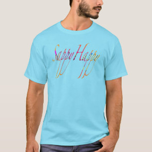 Sappy Happy Fun Novelty Mens Blue T-Shirt