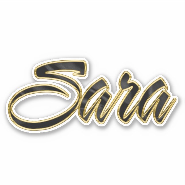 Sara black gold lettering sticker (Front)