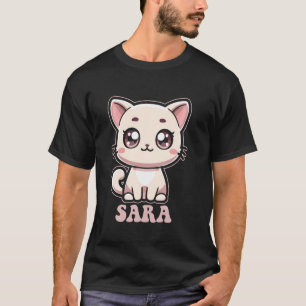 Sara Cute Kitty Cat Design for Girls Name Sara T-Shirt