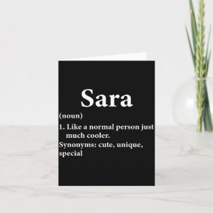 Sara Name Definition Funny D Card