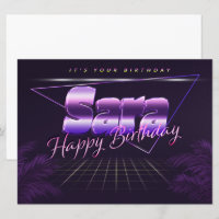 Sara Name First name pura retro card Birthday