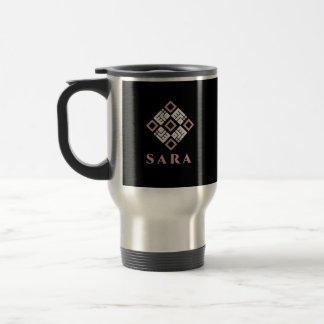 SARA Name Mug | Modern Kufic Geometric Pattern Des
