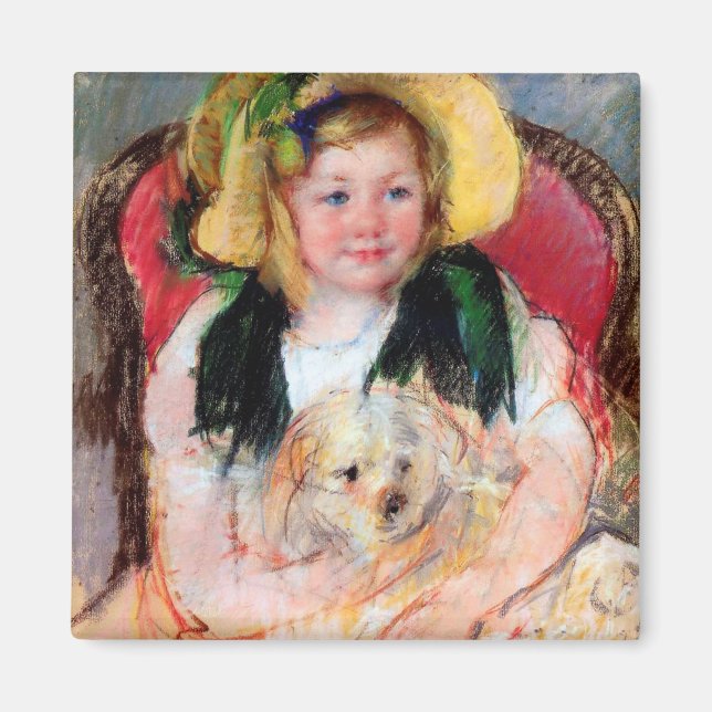 Sara with Her Dog, Cassatt Magnet (Front)
