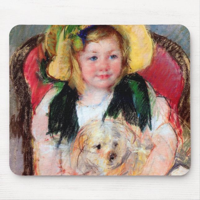 Sara with Her Dog, Cassatt Mouse Mat (Front)