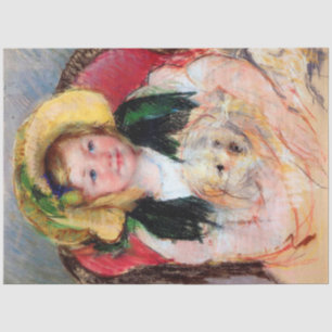 Sara with Her Dog, Cassatt Tissue Paper