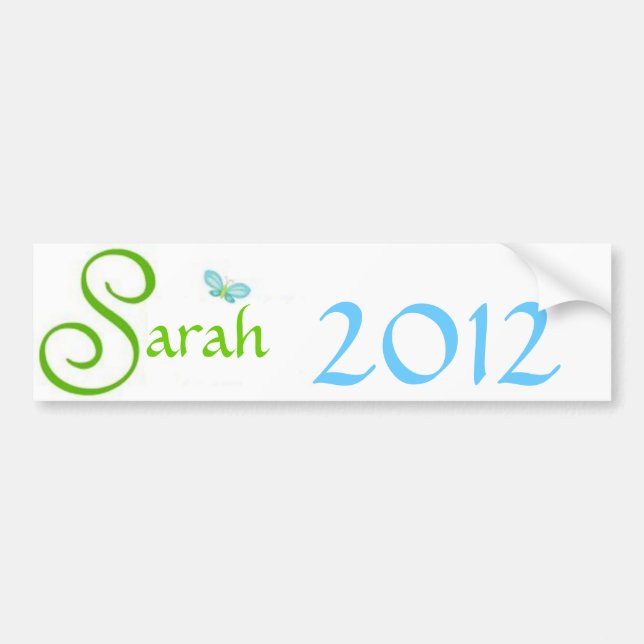 Sarah 2012 bumper sticker (Front)