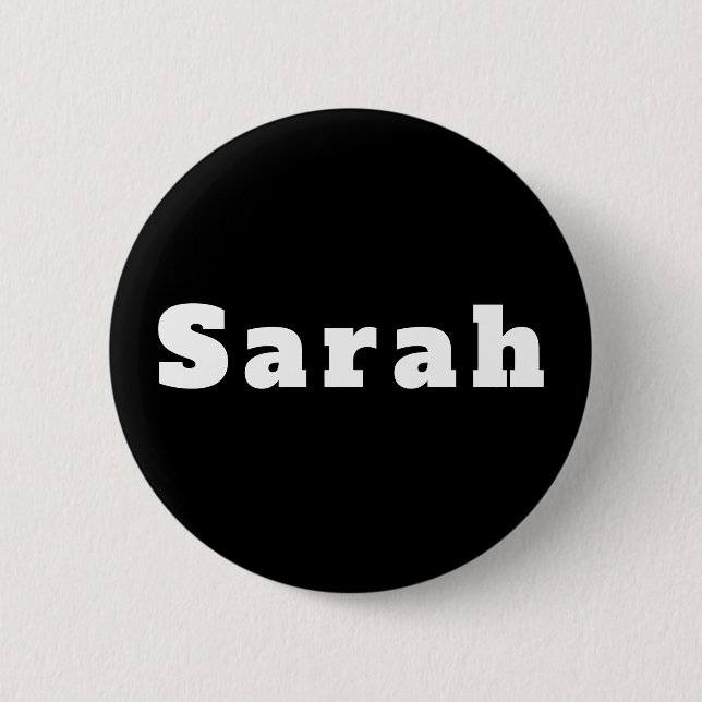 Sarah 6 Cm Round Badge (Front)