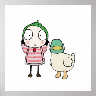Sarah and duck childrens cartoon poster