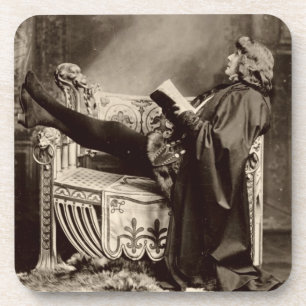Sarah Bernhardt (1844-1923) as Hamlet in the 1899 Coaster