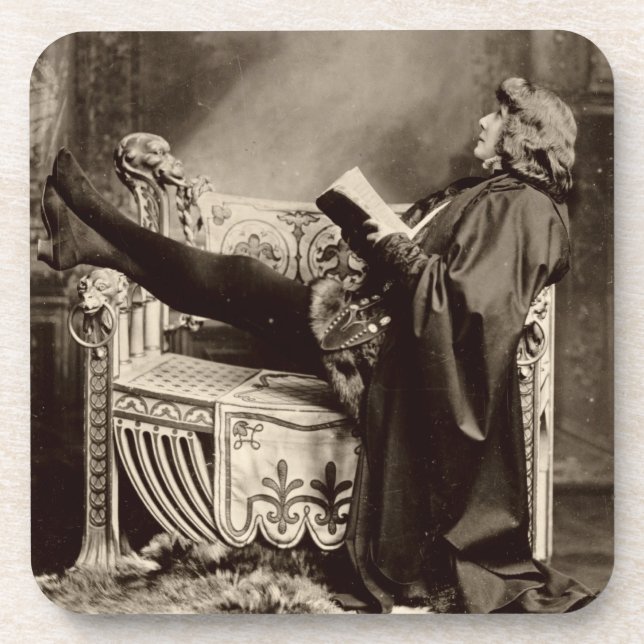 Sarah Bernhardt (1844-1923) as Hamlet in the 1899 Coaster (Front)