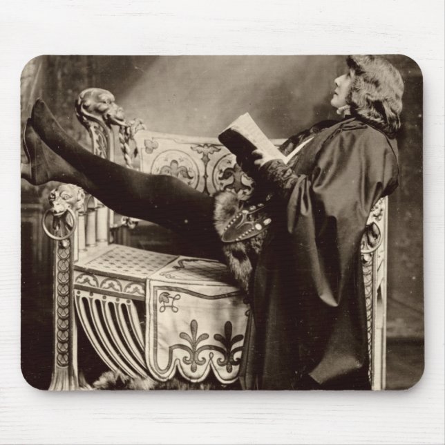 Sarah Bernhardt (1844-1923) as Hamlet in the 1899 Mouse Mat (Front)
