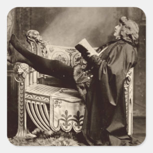 Sarah Bernhardt (1844-1923) as Hamlet in the 1899 Square Sticker