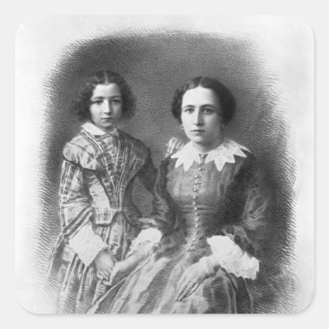 Sarah Bernhardt and her mother? Square Sticker (Front)