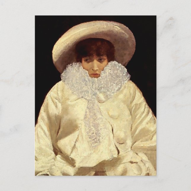 “Sarah Bernhardt as Pierrot” by Giuseppe De Nittis Postcard (Front)