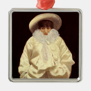 Sarah Bernhardt as Pierrot (Sad Clown) Metal Tree Decoration