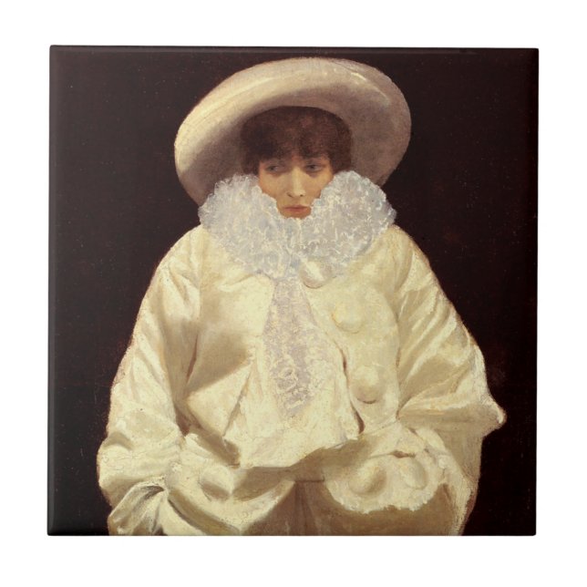 Sarah Bernhardt as Pierrot Tile (Front)