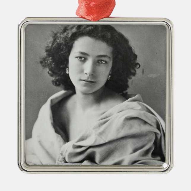 Sarah Bernhardt  in costume, c.1860 Metal Tree Decoration (Front)