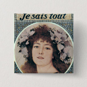 Sarah Bernhardt in Gismonda 15 Cm Square Badge