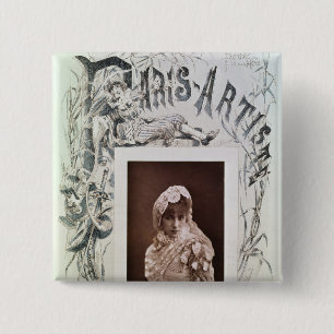 Sarah Bernhardt in the role of Marion Delorme 15 Cm Square Badge