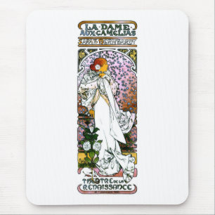Sarah Bernhardt, La Dame aux Camélias, Mucha Fine Mouse Mat