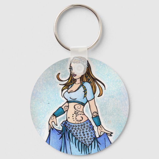 Sarah Blue Bellydancer Key Ring (Front)