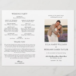 Sarah Catholic Wedding Mass Ceremony Program