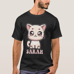 Sarah Cute Kitty Cat Design for Girls Name Sarah T-Shirt
