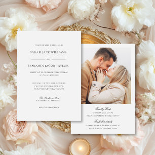 Sarah Elegant Wedding Invitations with RSVP