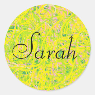 sarah from orphan black abstract graffiti style classic round sticker