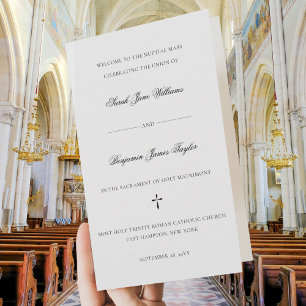 Sarah Full Mass Folded Catholic Wedding Program Programme