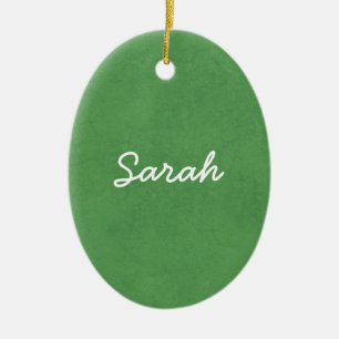 SARAH Grass Green Custom Name Gift Collection Ceramic Tree Decoration
