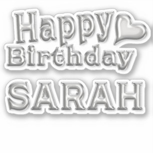 Sarah Happy Birthday silver Sticker