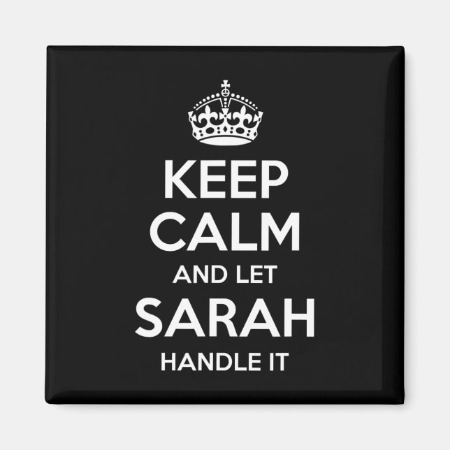Sarah Keep Calm Personalised Name Funny Birthday G Magnet (Front)